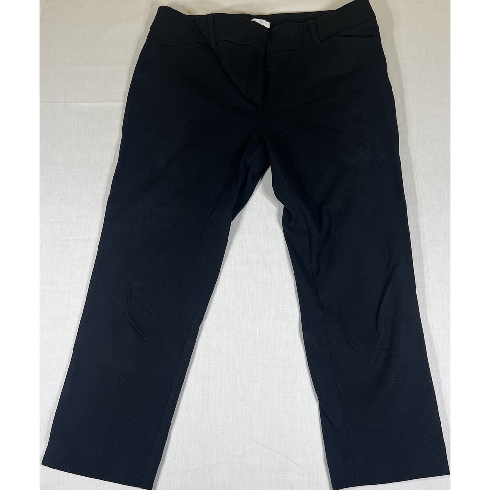 New York & Company Stretch Dress Pants Womens Size 12 Black Ankle Career